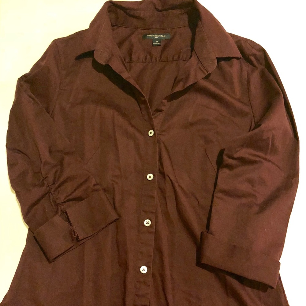 fitted eggplant purple banana republic button down